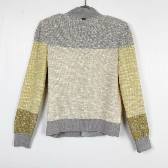 St. John color blocked knit front-zip bomber jacket size Small - Picture 2 of 9